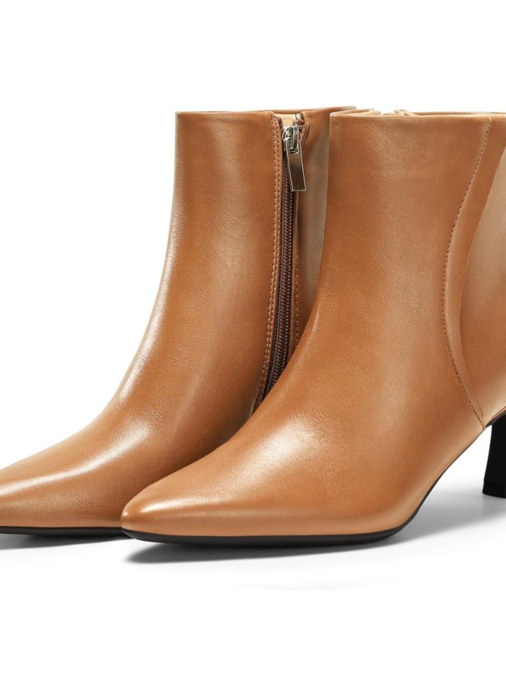 Womens Ankle Boots Kitten Low Heel Closed Pointed Booties Side Zipper Winter